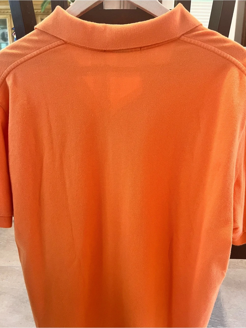 Ralph Lauren Classic Fit Polo Shirt Orange Large Green Pony Men's Short Sleeve
